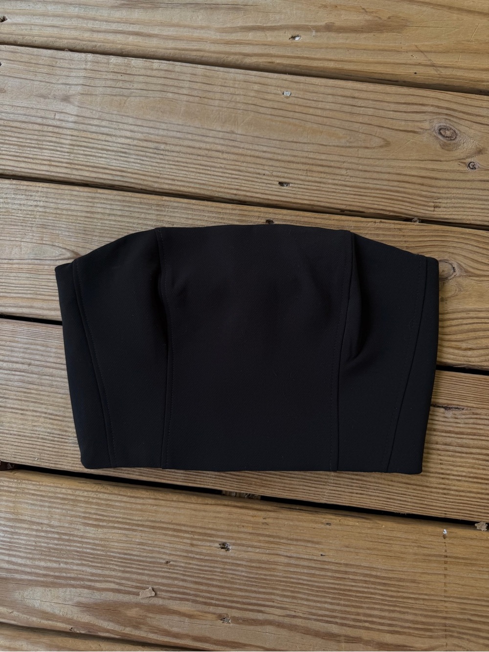 Kookai Black Strapless Corset Crop Top Like New